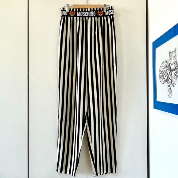 Maggie Shepherd (not Moschino) - Vintage - B/W Stripe Paper Bag Pants - M - Picture 4 of 6